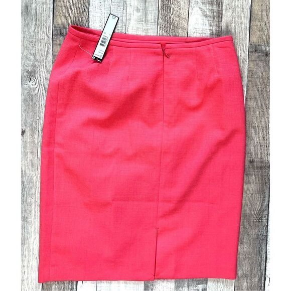 Tahari Tweed Straight Pencil Coral Pink Skirt 6P Colorful Petite Business - Picture 2 of 8